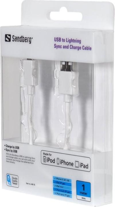 Image du produit Sandberg USB sur la foudre (1 m, USB 2.0)