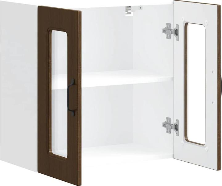Immagine prodotto VidaXL Pensile da cucina con anta in vetro Kalmar marrone effetto rovere (60 x 31 x 60 cm)