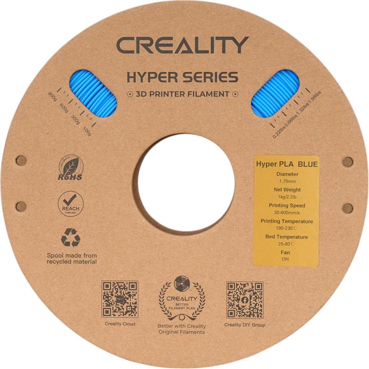 Actual product image Creality Hyper Speed (PLA, 1.75 mm, 1000 g, Blue)