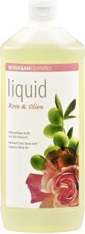 Actual product image Sodasan Pflanzenseife Rose-Olive Bio (Liquid soap, 1000 ml)