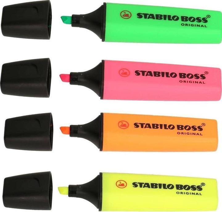 Actual product image STABILO BOSS ORIGINAL highlighter (Pink, Yellow, Green, Orange, 5 mm, 4 x)
