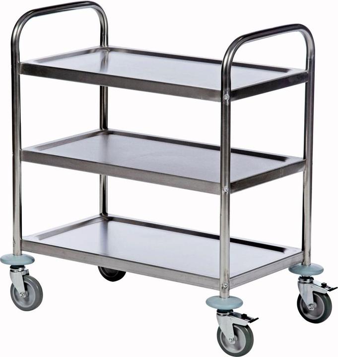 Image du produit Rollcart Chariot de table en acier inoxydable 3 plateaux (100 kg)