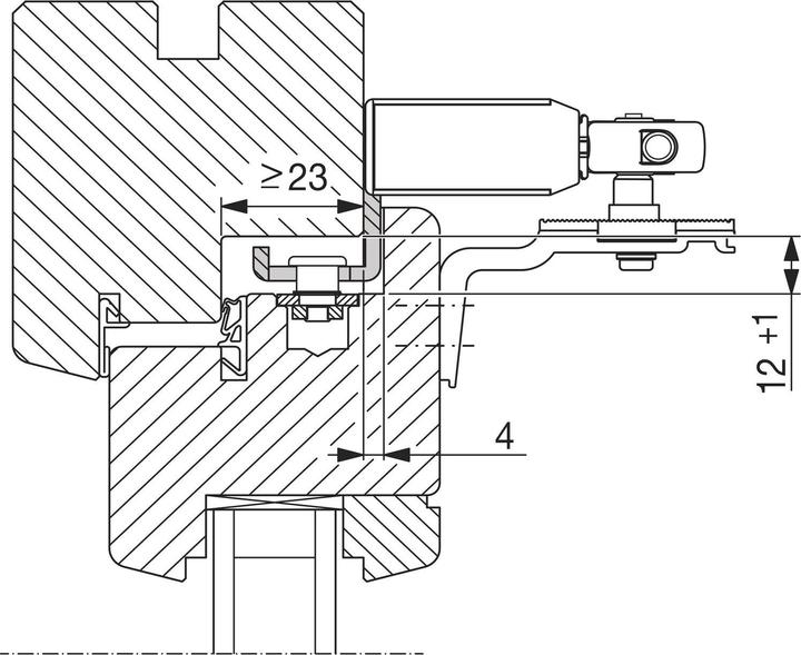 Actual product image Hautau Coupling bracket ZV/F for Primat compact 195, silver anodised, 1 pc.