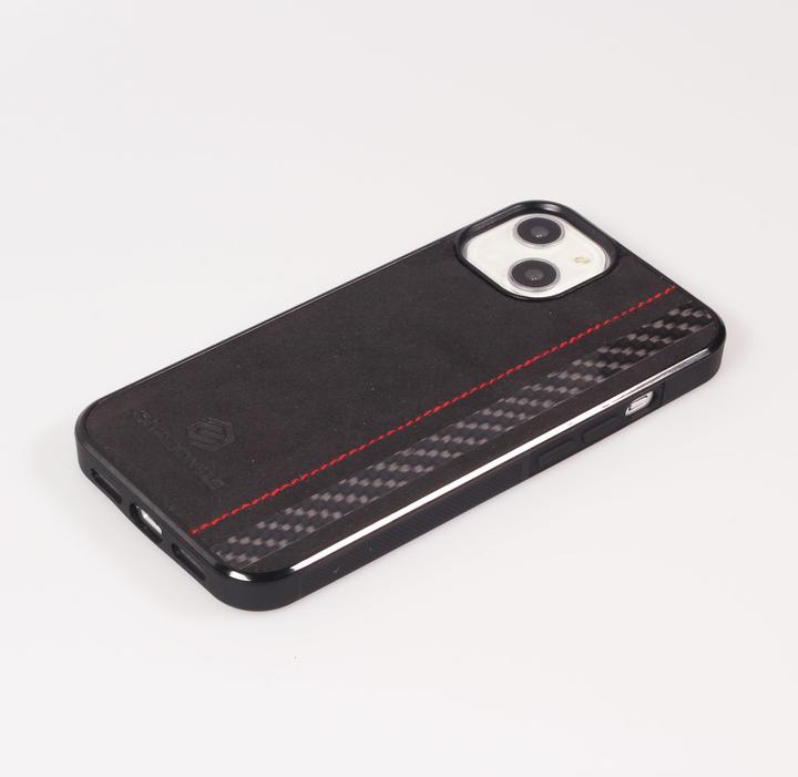 Immagine prodotto Carbomile Cover Alcantara e Carbonio con cuciture rosse (compatibile con MagSafe) (Apple iPhone 14)