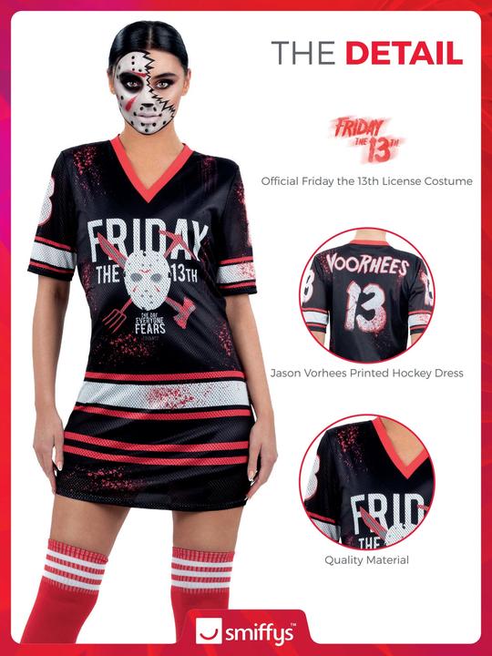 Produktbild Smiffys Freitag der 13. Jason Hockey Kleid für Frauen (M)