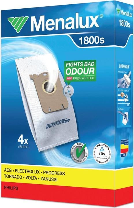 Image du produit Menalux 1800, 5 sacs d'aspirateur, Duraflow Fresh avec anti-odeur, adapté au s-Bag, UltraSilenc (5 x)