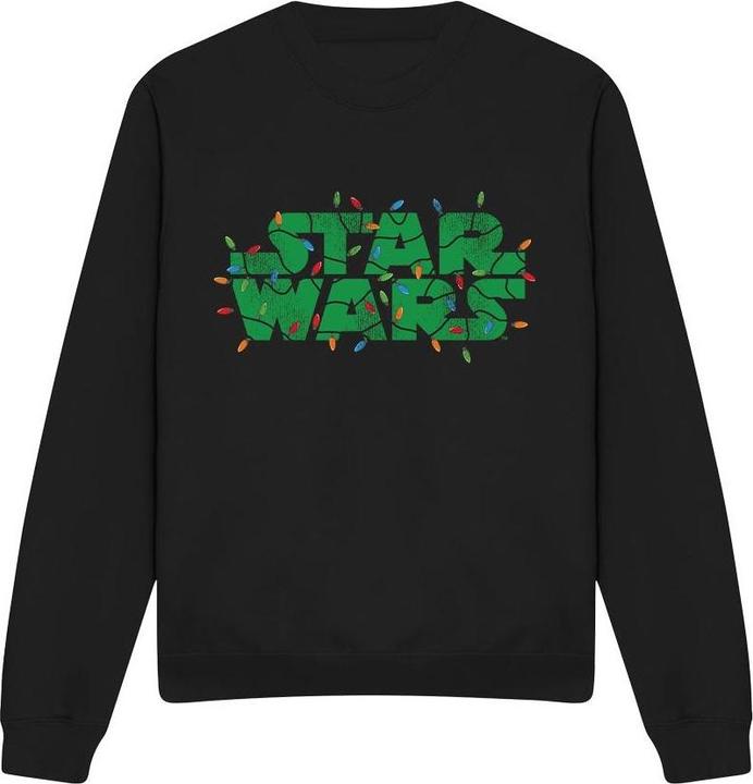 Actual product image Star Wars Unisex Adult Christmas Lights Logo Sweatshirt (L)
