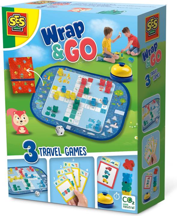 Ses Wrap and Go Travel Games, 3in1 (English, French, Dutch, German)