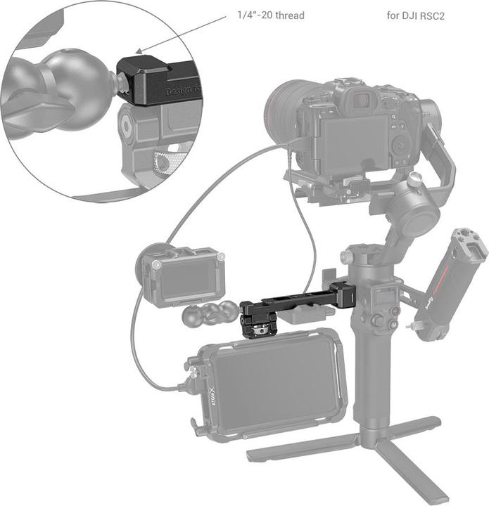 Actual product image SmallRig Monitor Mount with NATO Clamp for DJI RS 2/RSC 2 - 3026 (Gimbal mount)
