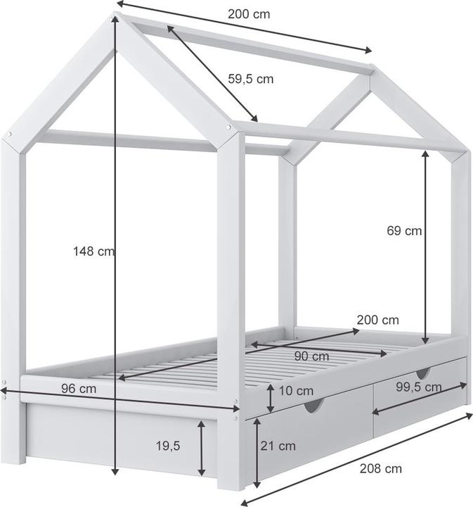 Actual product image VitaliSpa Hausbett Wiki (90 x 200 cm)