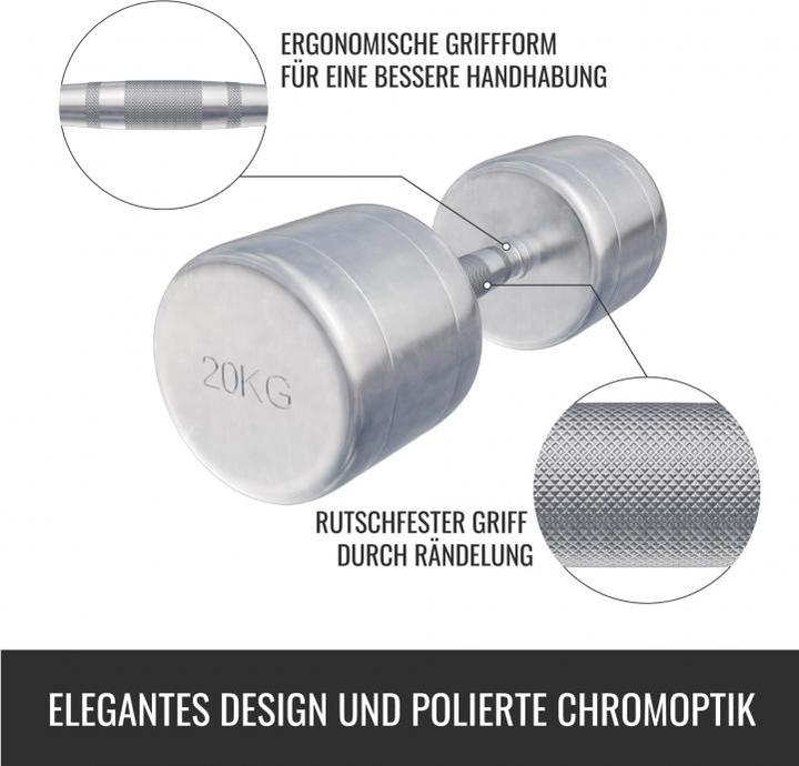 Immagine prodotto Gorilla Sports Manubri cromati (1 x 20 kg)