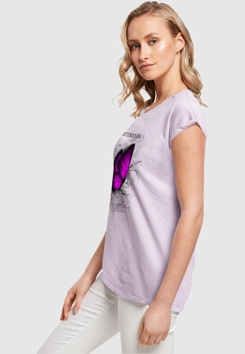 Produktbild Merchcode Ladies Butterflies Extended Shoulder Tee - 112637 (3XL)