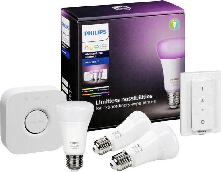 Produktbild Philips Hue White & Color Ambiance Starterset (E27, 10 W, 806 lm, 5 x, G)