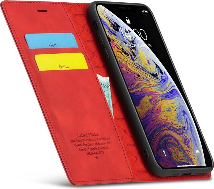 Productafbeelding Cover-Discount iPhone Xs / X - Stand Flip Case Cover rood (Apple iPhone XS)