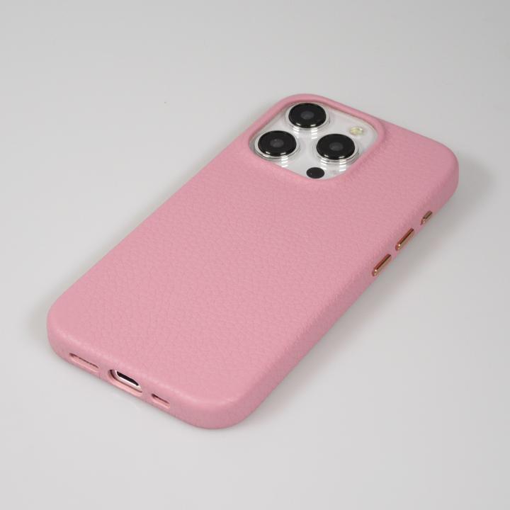 Actual product image PhoneLook Coque Cuir de veau luxe grainé intégral avec boutons métalliques et MagSafe (Apple iPhone 15 Pro)