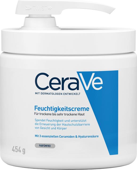 CeraVe Feuchtigkeitscreme: Reichhaltige Creme für trockene bis sehr trockene Haut für Gesicht und Körper (Körpercreme, 454 ml)