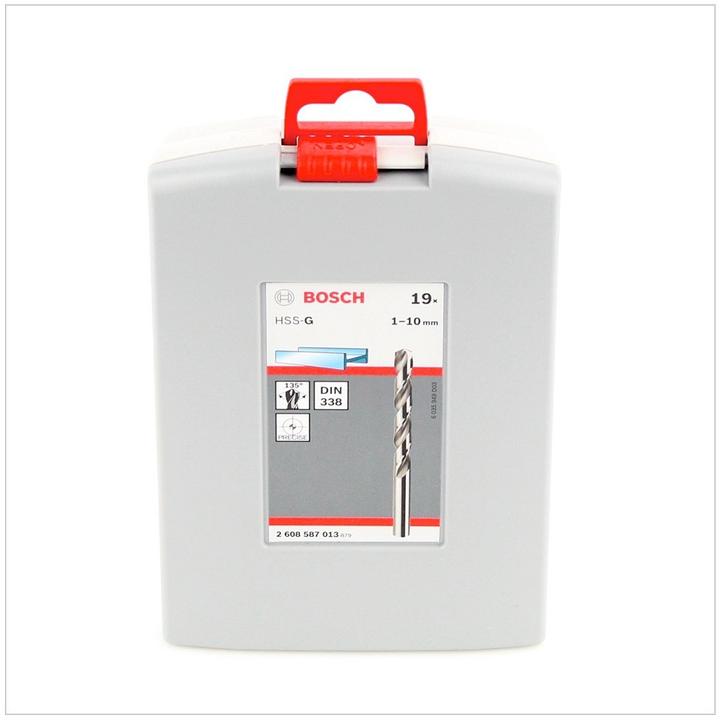 Actual product image Bosch Professional Zubehör PRO Metal HSS-G twist drill set, 19 pcs. (1 mm, 1.5 mm, 2 mm, 2.5 mm, 3 mm, 3.5 mm, 4 mm, 5 mm, 5.5 mm, 6 mm, 6.5 mm, 7 mm, 10 mm, 8 mm, 8.5 mm, 9 mm, 9.5 mm, 4.5 mm, 7.5 mm)