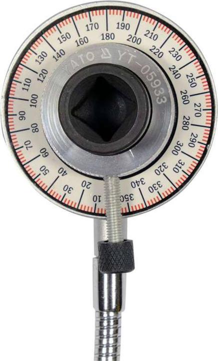 Produktbild Yato Profi Drehwinkelmesser mit Klemme, 1/2“ (12,5 mm), 0-360° Scala, Innen-Vierkant Aussen-Vierkant (1/2")