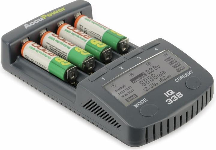 Actual product image AccuPower Round Cell Charger NiCd, NiM (14500, 18650, AA, CR123A, Battery + charger)