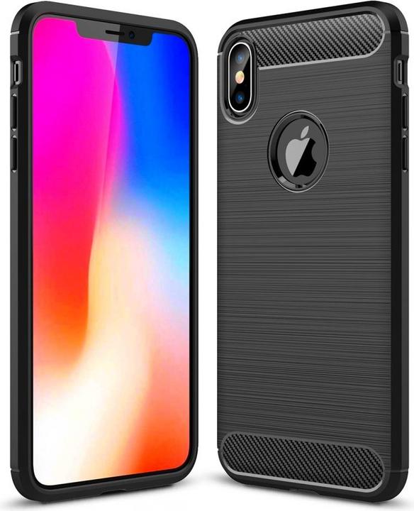 Produktbild Screenguard Apple iPhone XS Max Hülle Carbon Brushed Soft TPU (Apple iPhone XS Max)