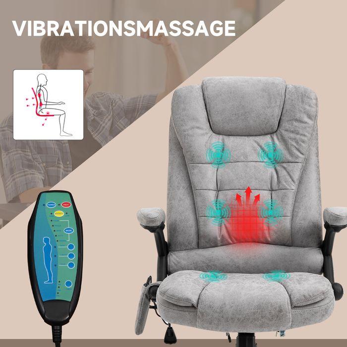 Produktbild Swisshandel24 Bürostuhl mit Massage- und Wärmefunktion, ergonomisch, 6 Massagepunkte, Grau