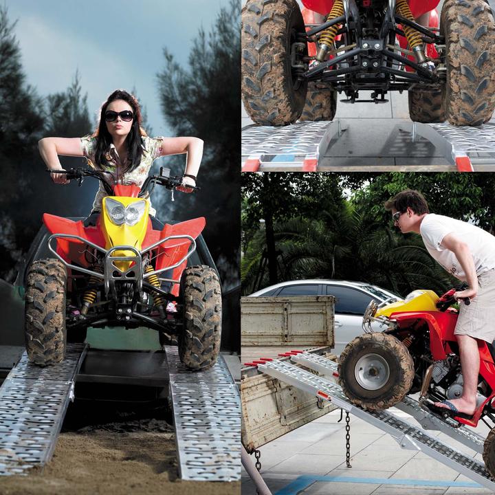 Image du produit Wiltec Rampe d'accès 223cm 340kg Quad ATV pliable Rampe d'accès en aluminium Rampe de chargement