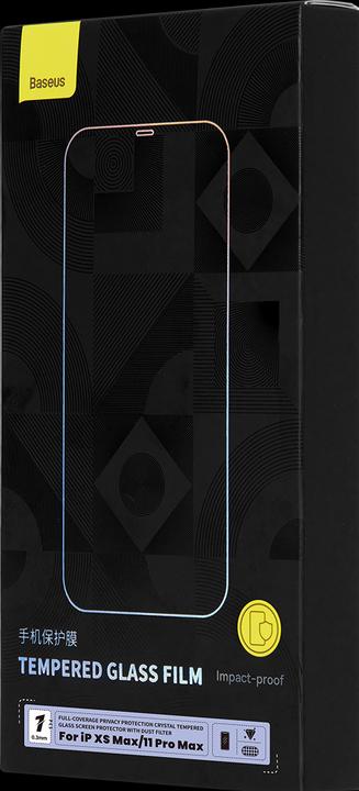 Immagine prodotto Baseus 0,3 mm Protezione completa della privacy Protezione dello schermo in vetro temperato di cristallo (1 Pezzo/i, Apple iPhone XS Max)