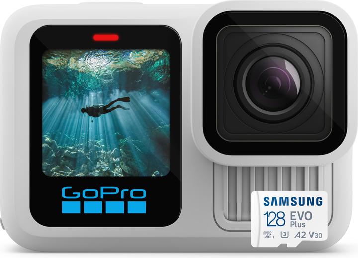 GoPro HERO13 Black in Polar White (inkl. 128 GB MicroSDXC-Karte) (60p, Bluetooth, WLAN)