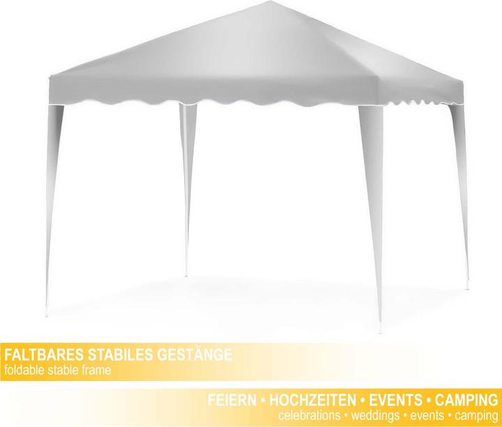 Produktbild Wiltec Toboli Faltpavillon Weiss 3x3 m Pop-up Partyzelt Wasserdicht UV-Schutz Tasche (300 cm, 300 cm)