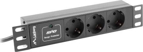 Produktbild Lanberg PDU-03E-0200-BK power distribution unit (PDU) 3 AC outlet(s) 1U Black