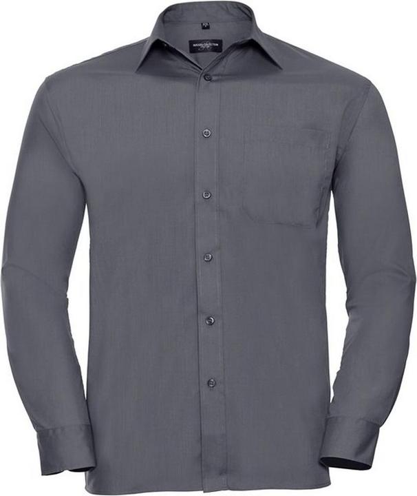 Actual product image Russell Mens Poplin Easy-Care Long-Sleeved Shirt (4XL)