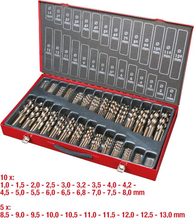 Actual product image KS Tools HSS-G CO 5 Twist Drill Set (13.0 millimetre)