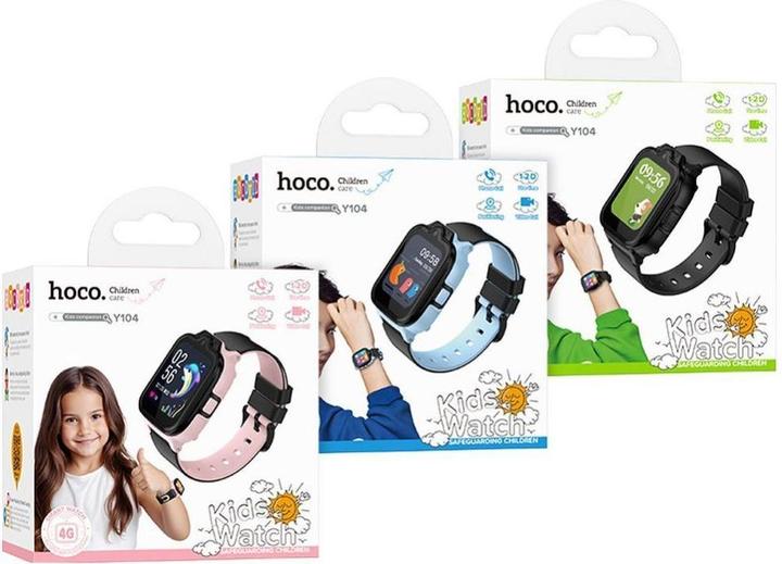 Actual product image Hoco Headphone with microphone smartwatch for kids with call function 4G Y104 blue (4G)