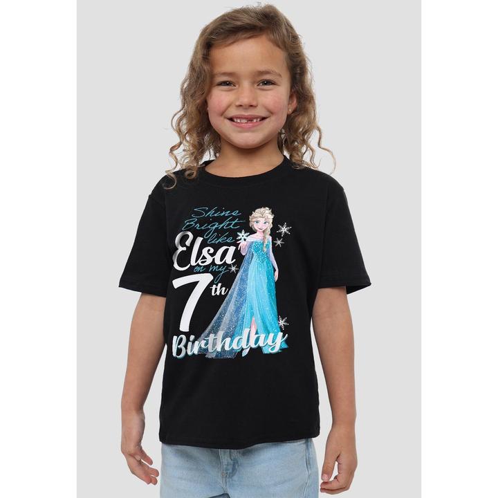 Actual product image Disney Frozen Childrens/Kids Bright Like Elsa 7th Birthday T-Shirt (140)