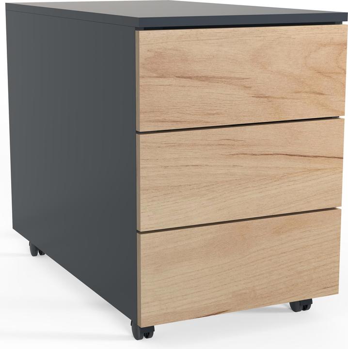 Produktbild VCM Rollcontainer Beistellcontainer Bürocontainer Rollen rollbar Dasola 3 Schublade (39 x 70 x 55 cm)