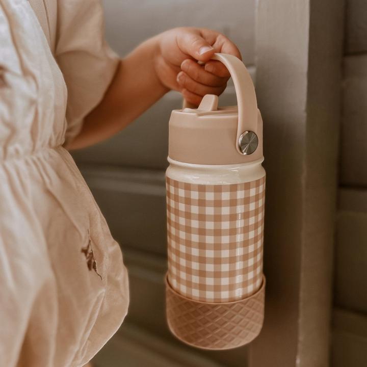 Actual product image Mrs. Ertha Omma Water Bottle - Stainless Steel - Soft Squares (0.35 l)