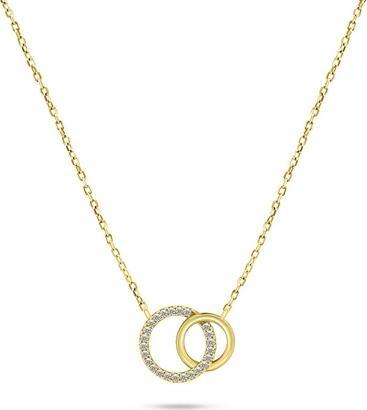 Actual product image Brilio Silver - Beautiful gold-plated necklace with zircons NCL100Y