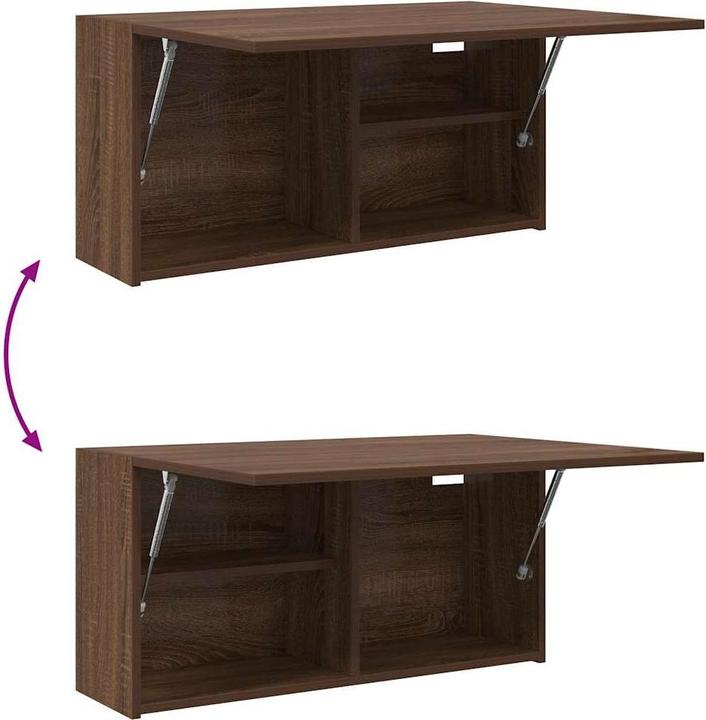 Actual product image VidaXL Brown oak-look bathroom wall cabinet 80x25x40 cm wood-based material (80 x 25 x 40 cm)