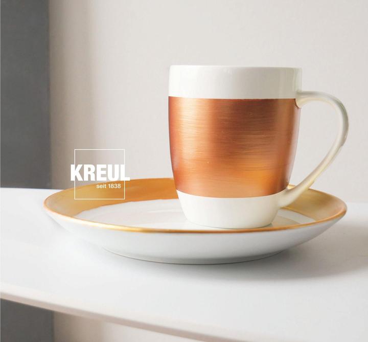 Actual product image Kreul Glass & Porcelain (Metallic silver, Metallic Gold, Metallic copper, Metallic mother-of-pearl white, 120 ml)