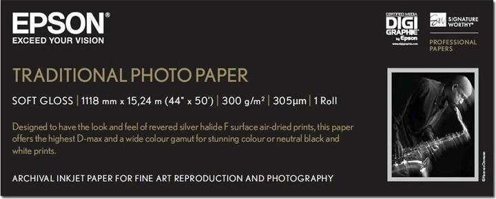 Image du produit Epson Rouleau de papier pour traceur Traditional Foto Papier, 1118mm x 15m, 300g/m (300 g/m², Plotter rouleaux, 1 x)