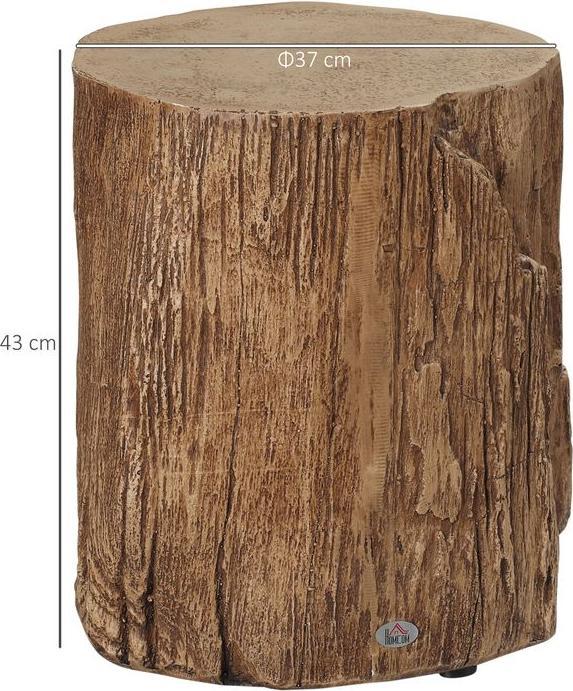 Image du produit Swisshandel24 Table d'appoint aspect souche Pieds nivelés 37cmx37cmx43cm Béton Marron (37 x 37 x 43 cm)