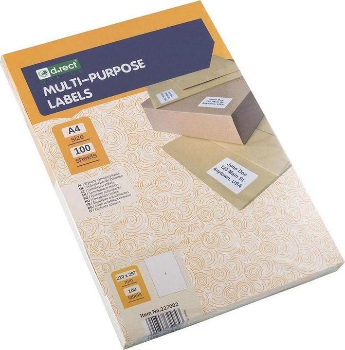 Actual product image D.Rect Self-adhesive A4 label