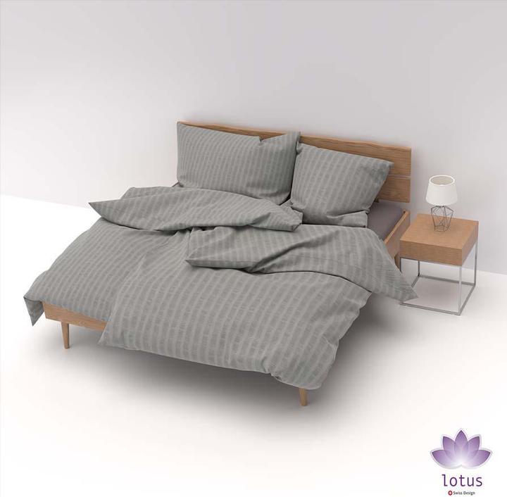 Image du produit Lotus Bettwaren Parure de lit en satin seersucker uni (Housse de couette, 160 x 210 cm)