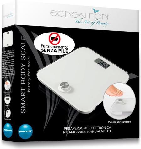 Actual product image Macom Smart Body Scale Electronic personal scale with battery-free operation Square Bi (180 kg)