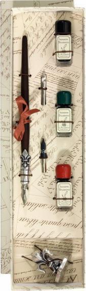 Image du produit Prona Set de calligraphie plume métal + effaceur 3xencre (3 x)