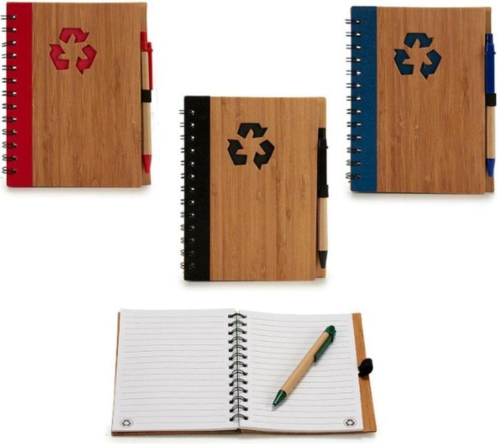 Actual product image Pincello Mini ring binder with bamboo biros 1 x 18 x 14 cm (12 pieces)