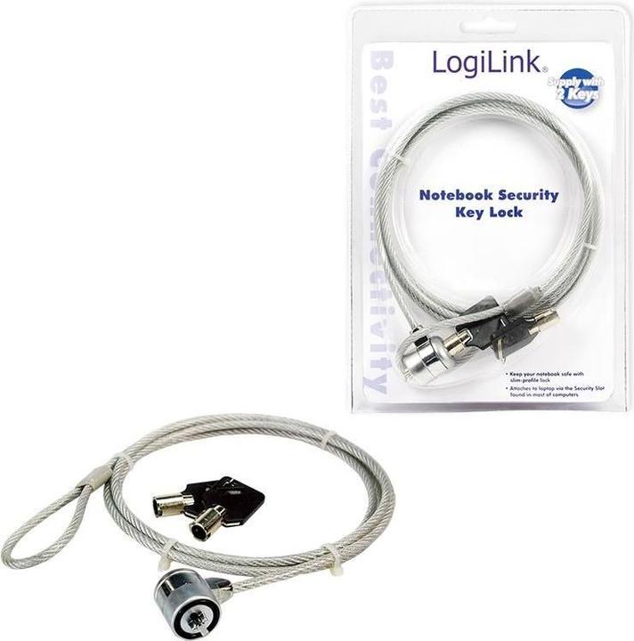 Image du produit LogiLink Antivol pour ordinateur portable avec 2 clés, protection contre le vol