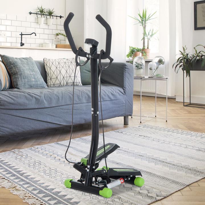 Produktbild Homcom Stepper Stahl, ABS Schwarz+Grün