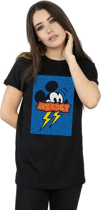 Actual product image Disney Womens/Ladies Mickey Mouse 90s Flash Cotton Boyfriend T-Shirt (L)