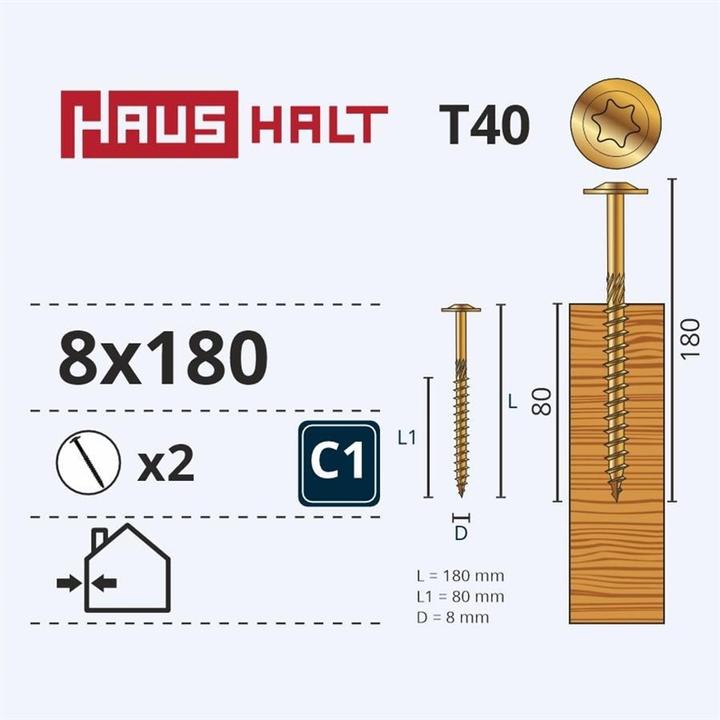 Actual product image Haushalt CHIP SCR TORX 8X180 YEL ZN WKCP(2)